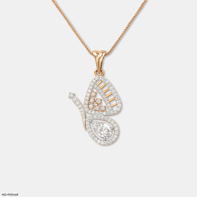 Butterfly Garden Pendant 14K Rose Gold