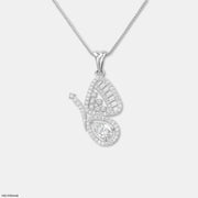 Butterfly Garden Pendant 14K White Gold
