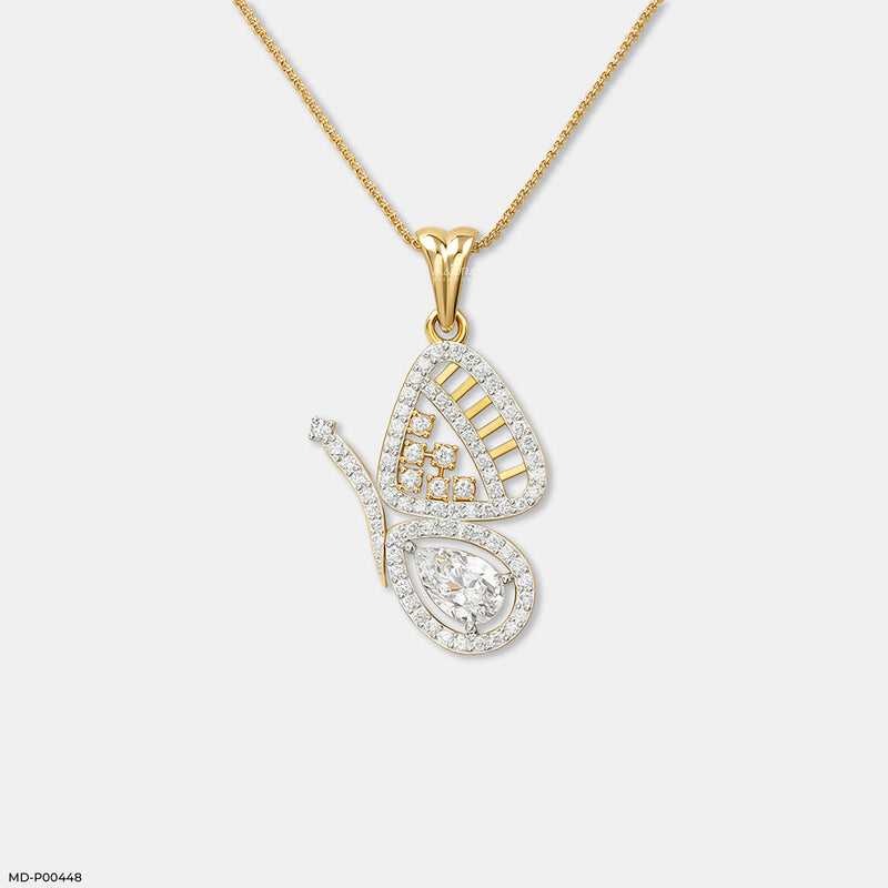 Butterfly Garden Pendant 14K Rose Gold