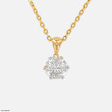 The Aurora Solitaire Pendant 14K Yellow Gold