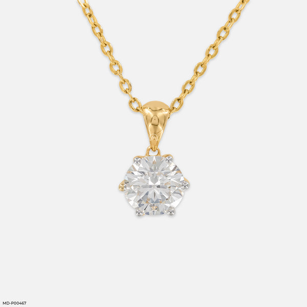 The Aurora Solitaire Pendant 14K Yellow Gold