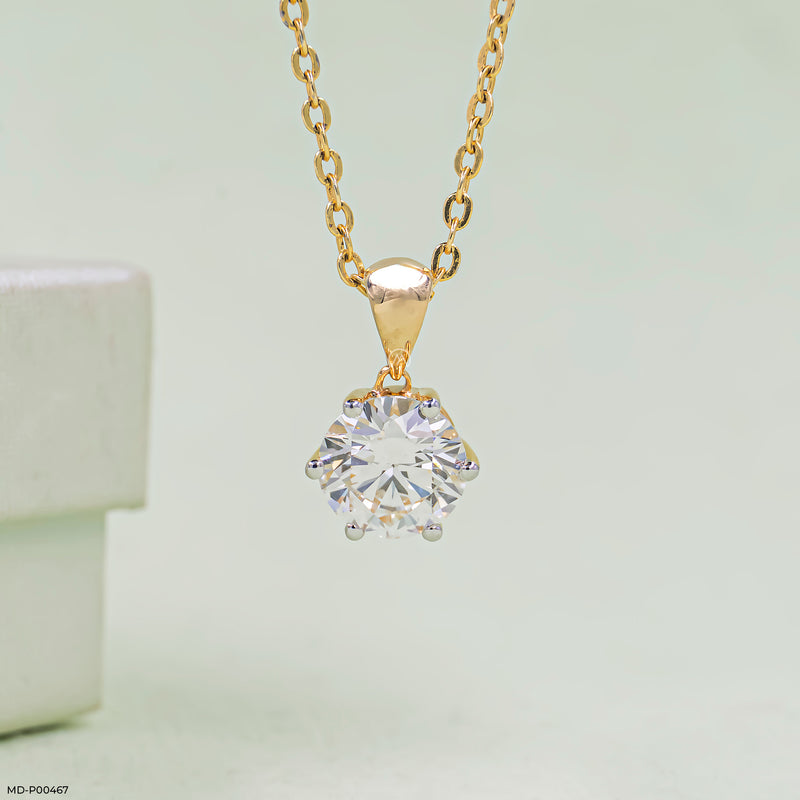 The Aurora Solitaire Pendant 14K Yellow Gold