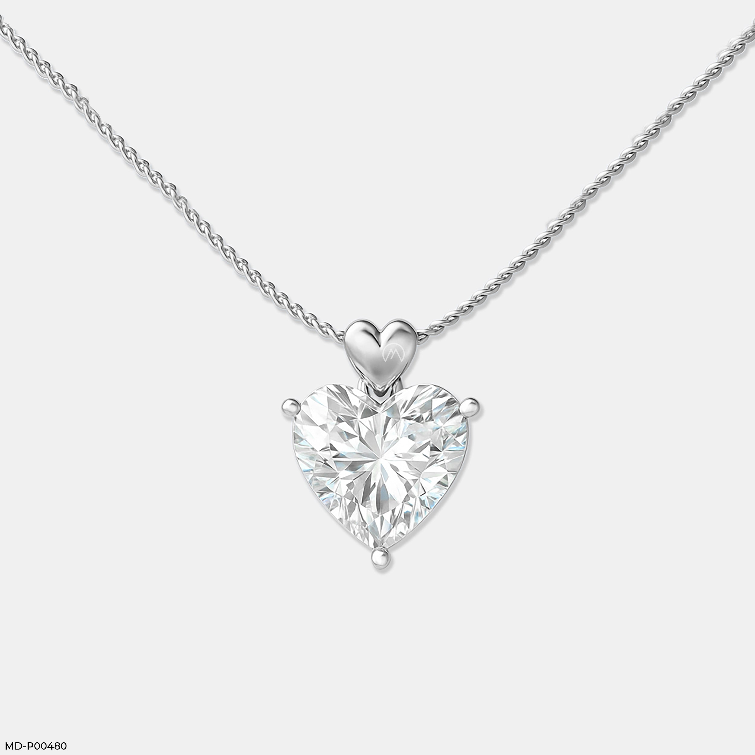 Cherished Love Pendant 14K White Gold