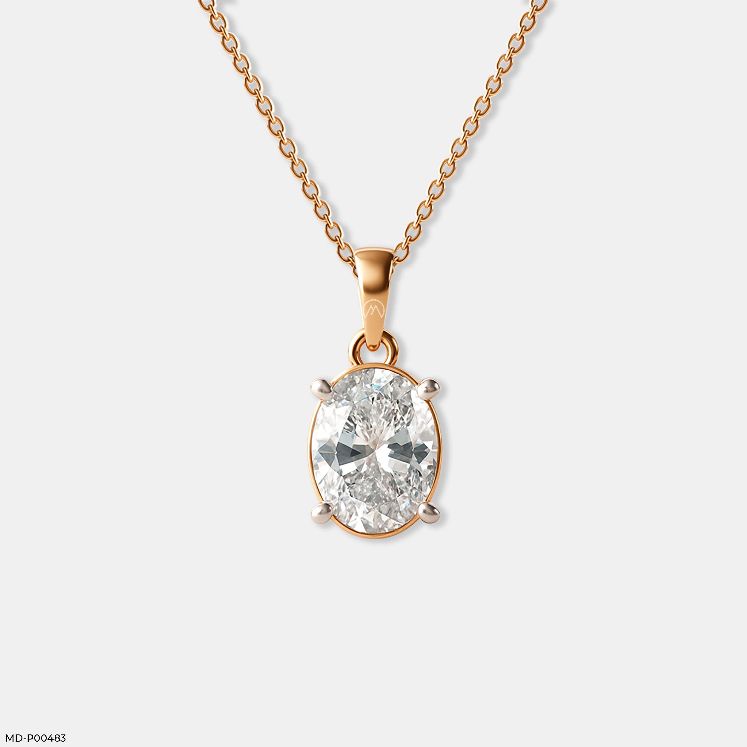 Eterna Oval Pendant 9K Rose Gold