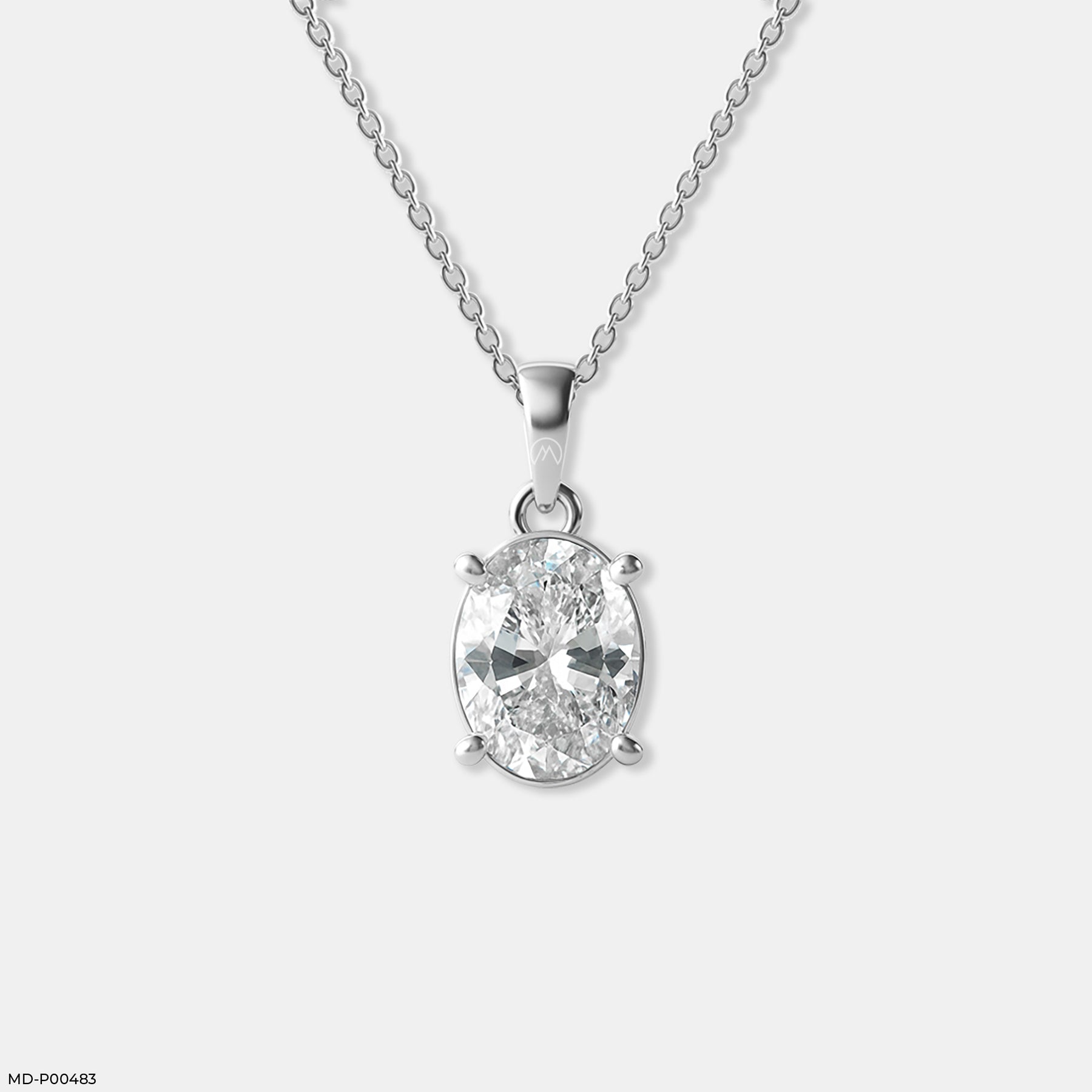 Eterna Oval Pendant 14K White Gold