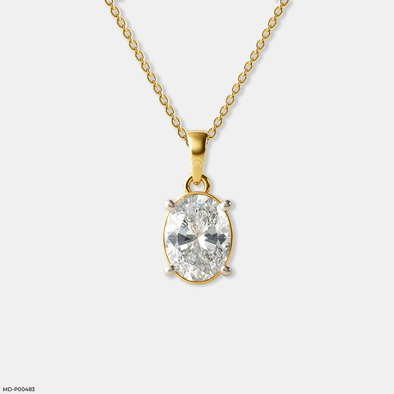 Eterna Oval Pendant 14K Yellow Gold