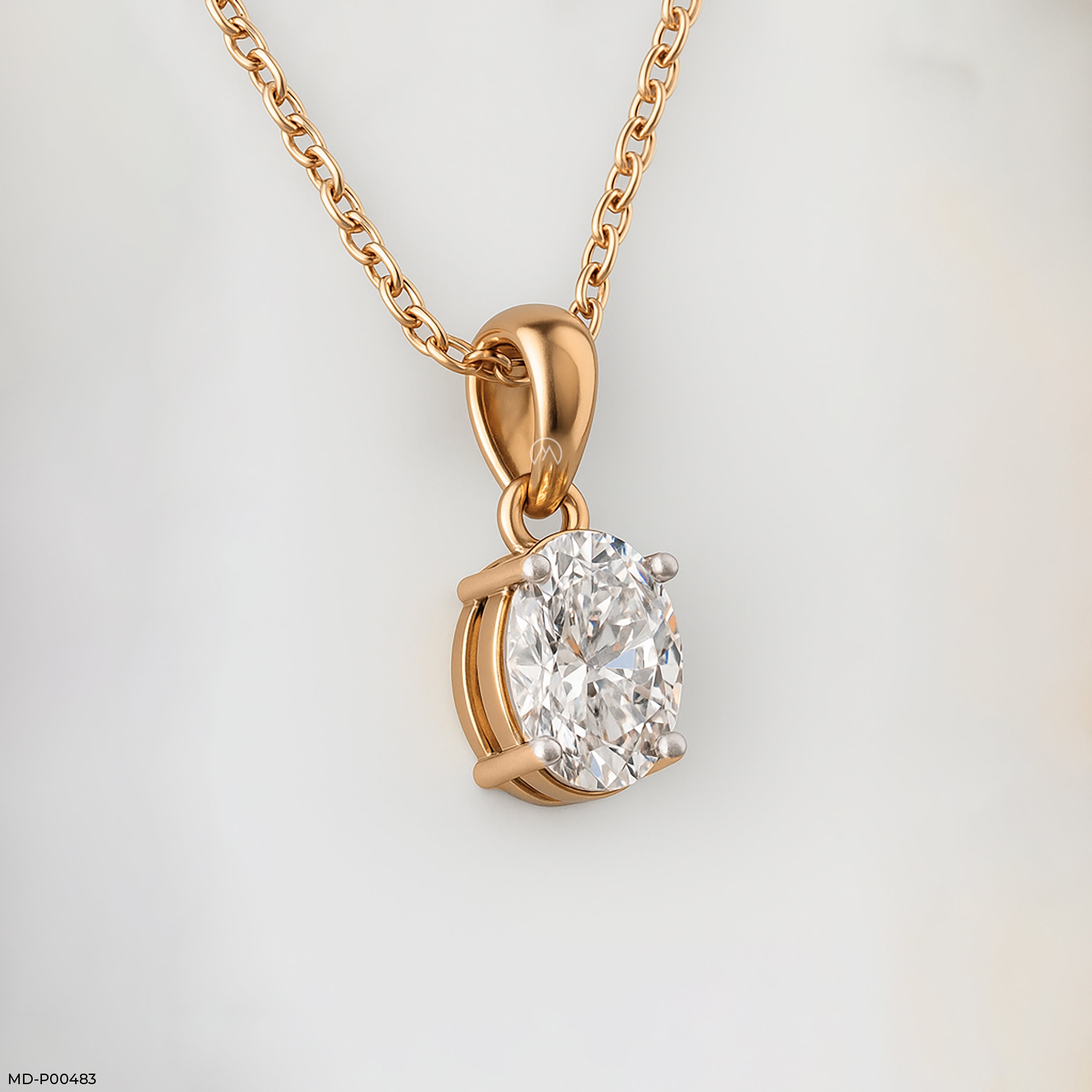 Eterna Oval Pendant 9K Rose Gold