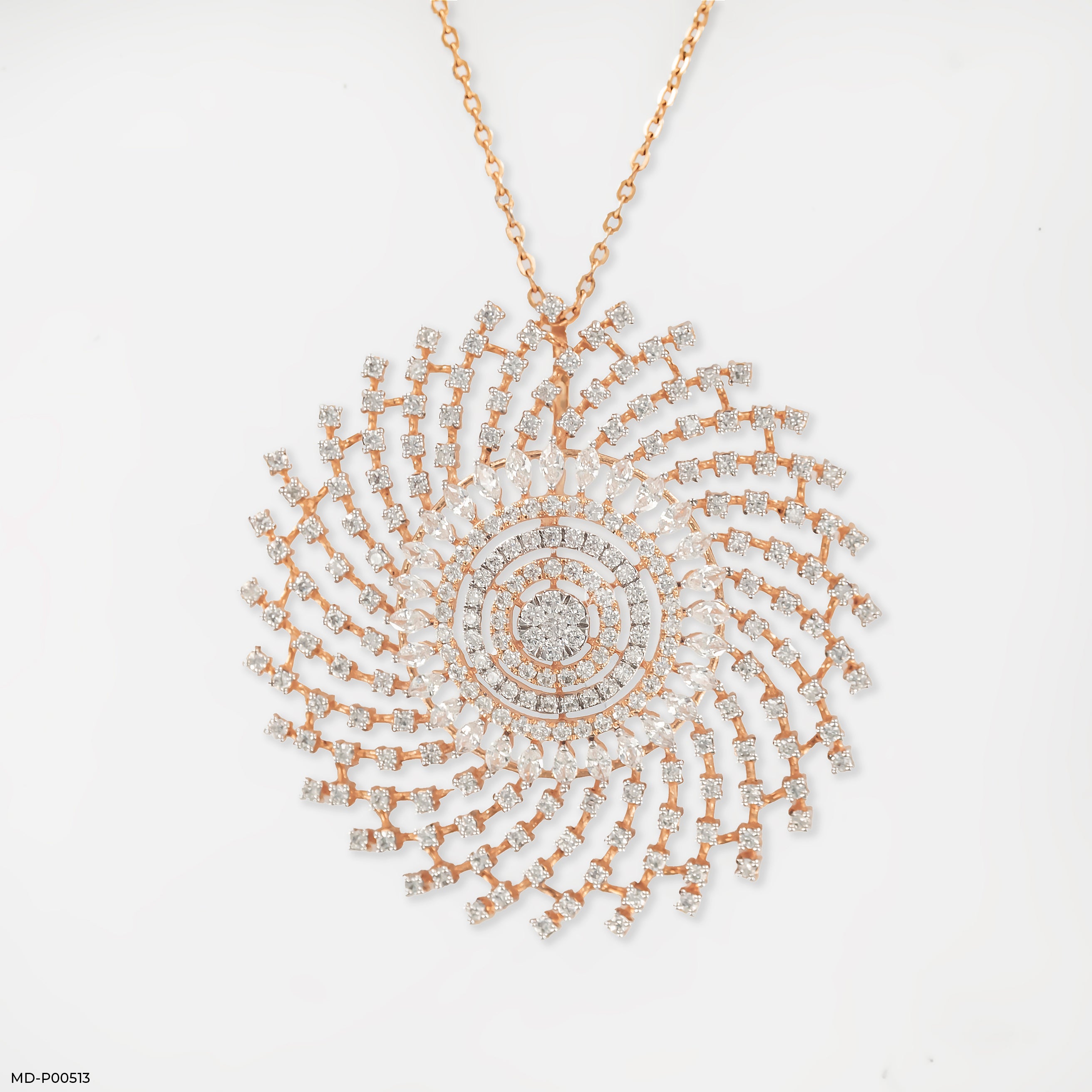 Galaxy Swirl Pendant 14K Rose Gold