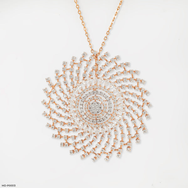 Galaxy Swirl Pendant 14K Rose Gold
