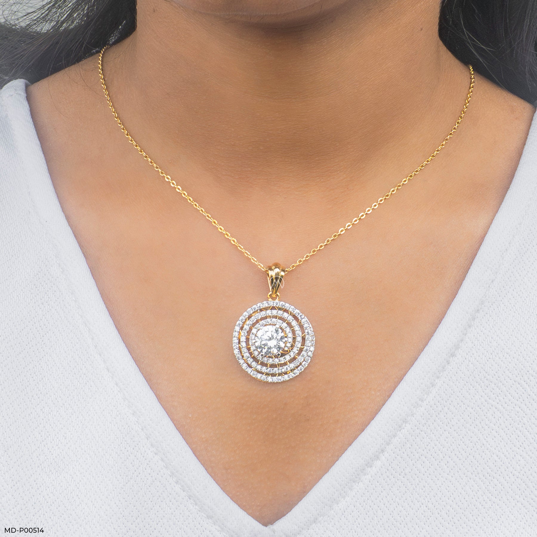 Circle of Fortune Pendants 14K Yellow Gold