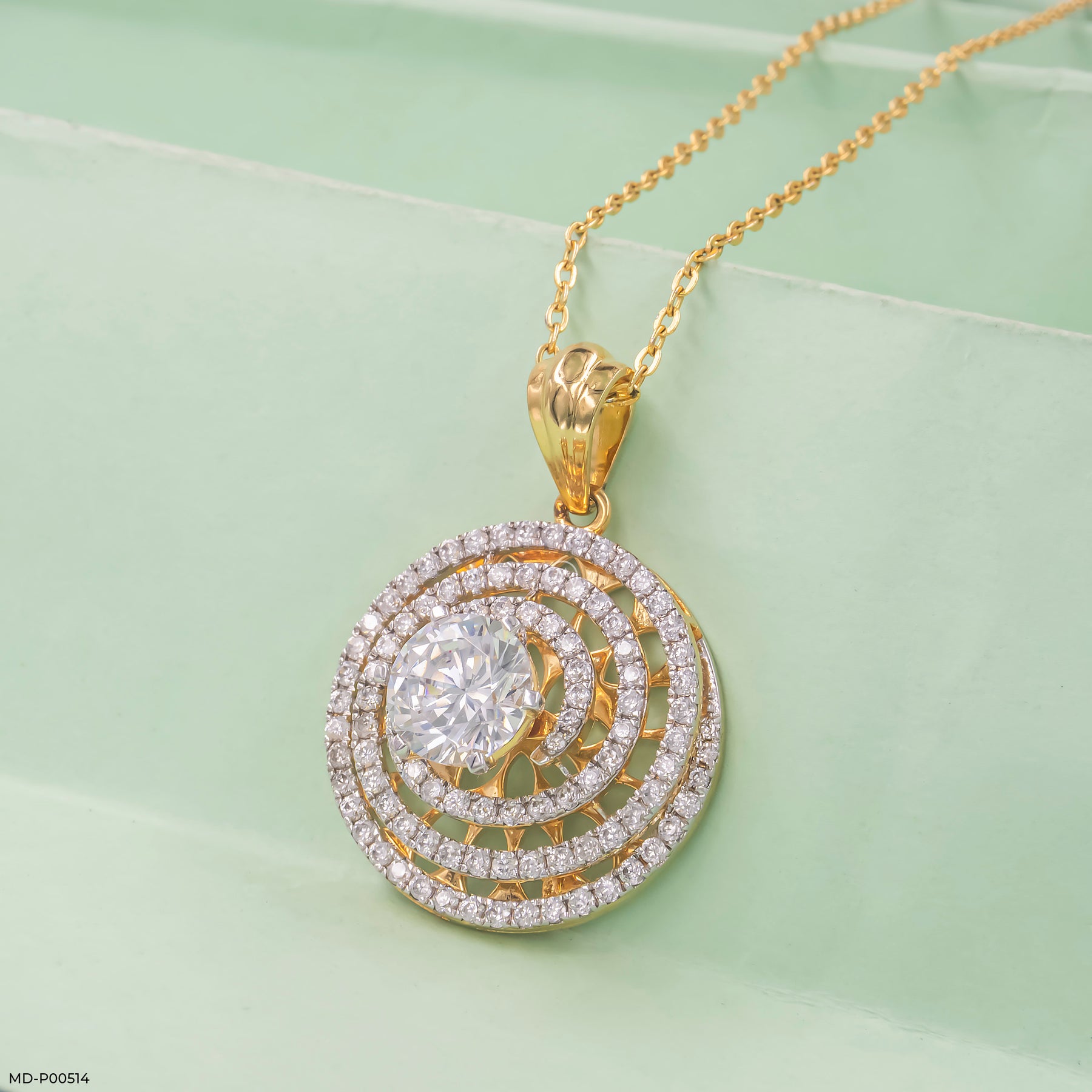 Circle of Fortune Pendants 14K Yellow Gold