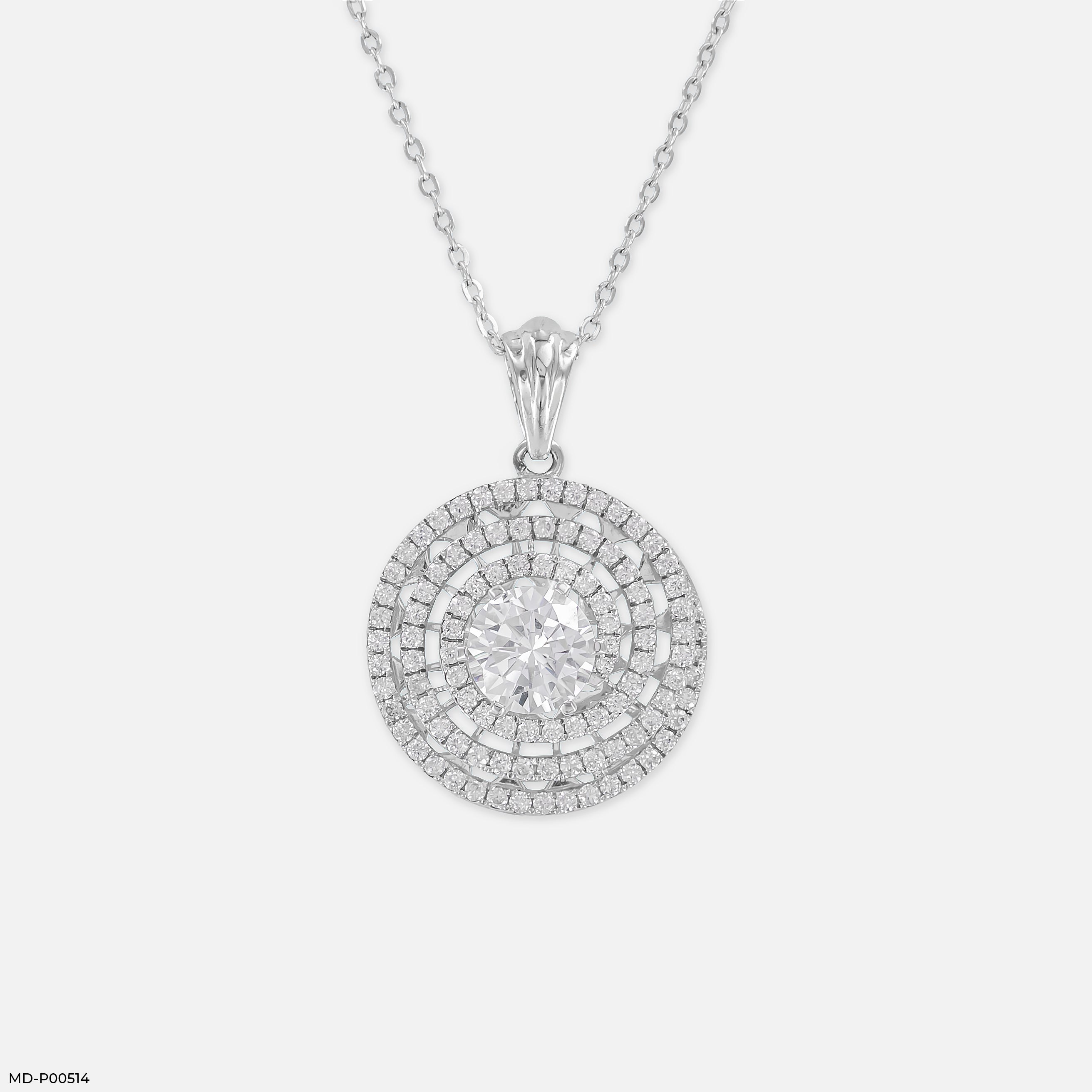Circle of Fortune Pendants 14K White Gold