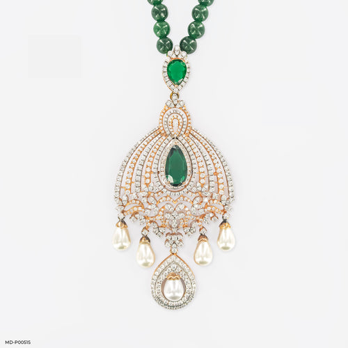 Majestic Verdant Heritage Pendant 9K Rose Gold