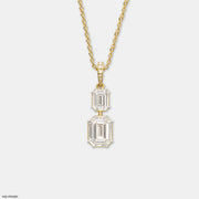 Cascading Emerald Pendant 14K Yellow Gold