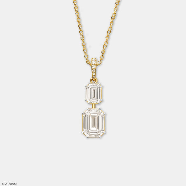 Cascading Emerald Pendant 14K Yellow Gold