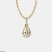 Pear Halo Solitaire Pendant