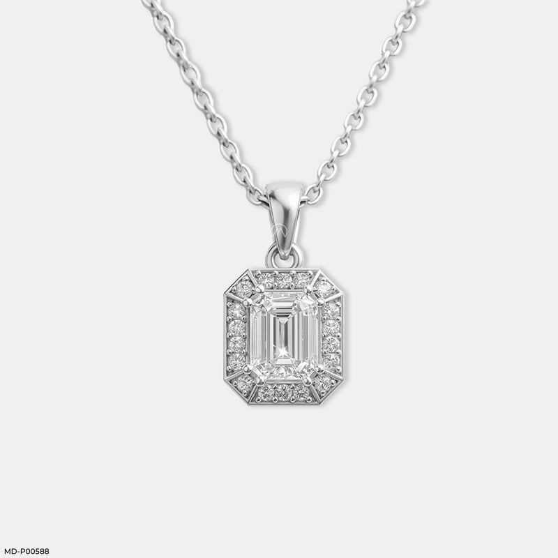Regal Radiance Pendant 14K White Gold