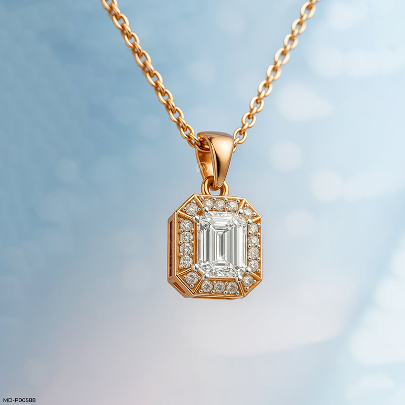 Regal Radiance Pendant 14K White Gold