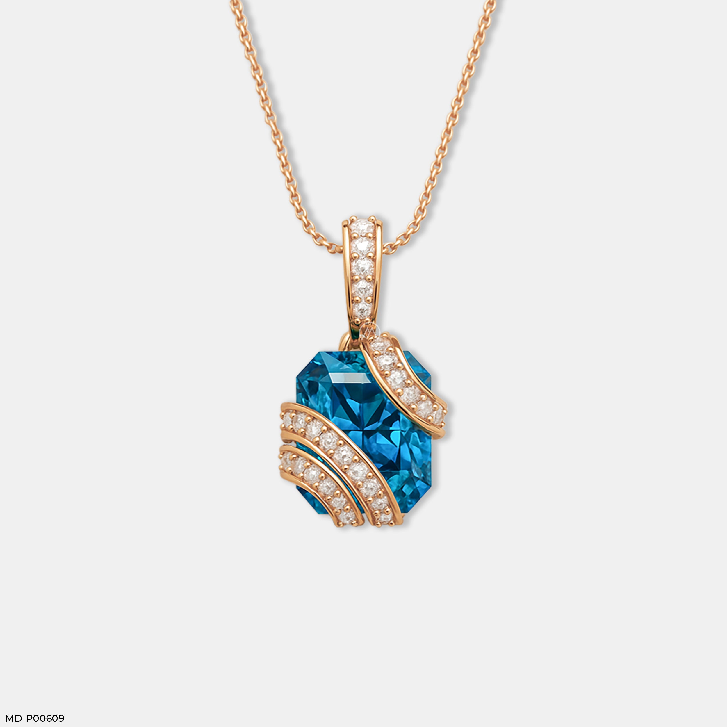Blue Rhapsody Pendant 9K Rose Gold
