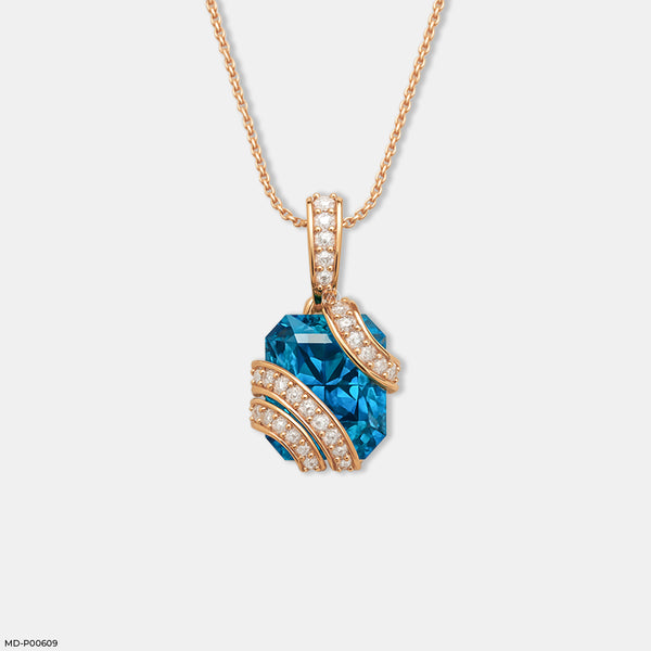 Blue Rhapsody Pendant 14K Rose Gold