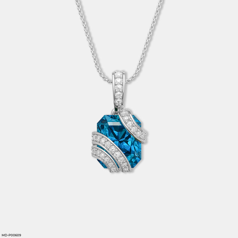 Blue Rhapsody Pendant 14K White Gold