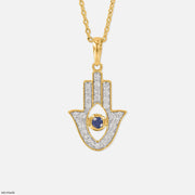 0.25 Carat Guardian Hand Lab Diamond Pendant 14K Rose Gold