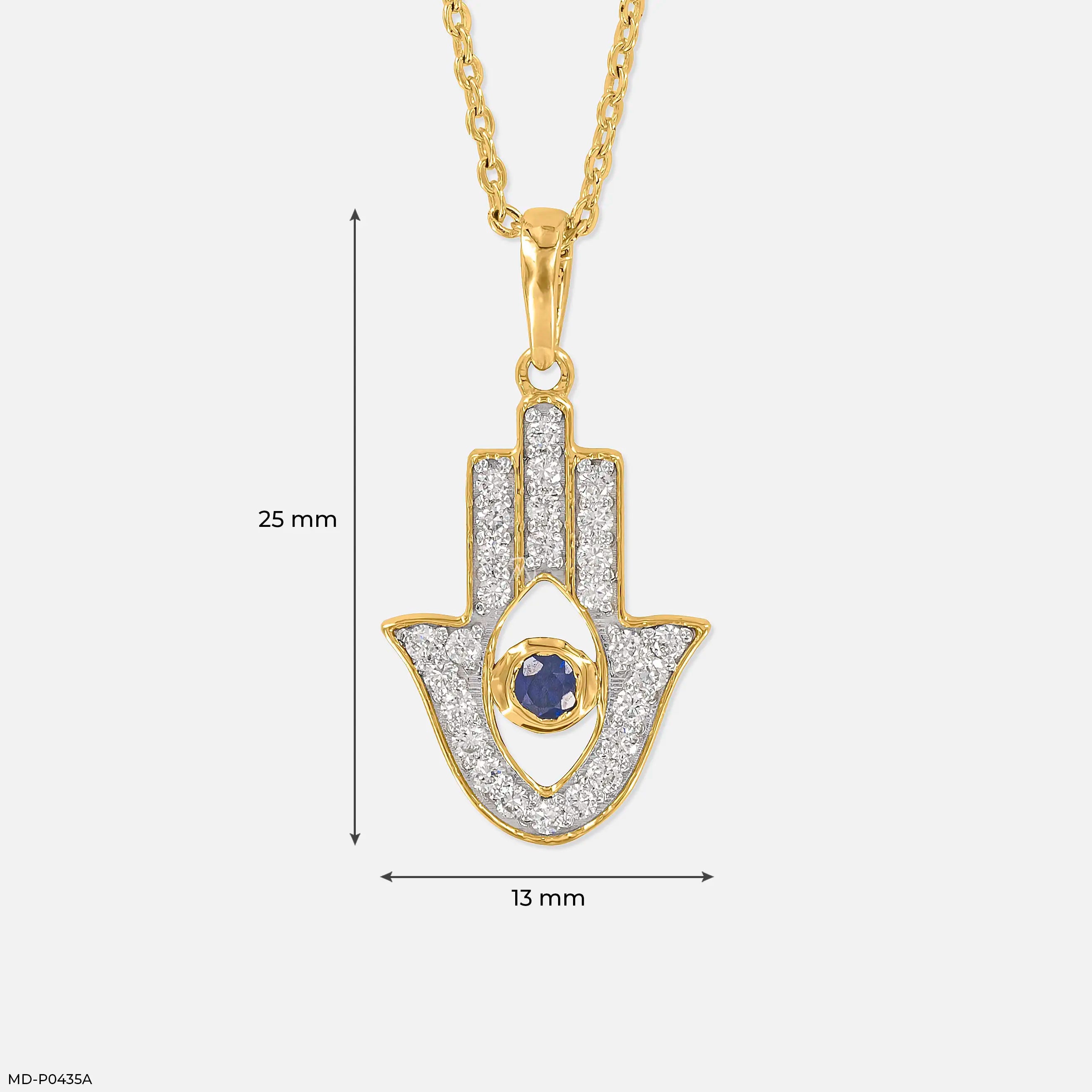 0.25 Carat Guardian Hand Lab Diamond Pendant 14K Rose Gold