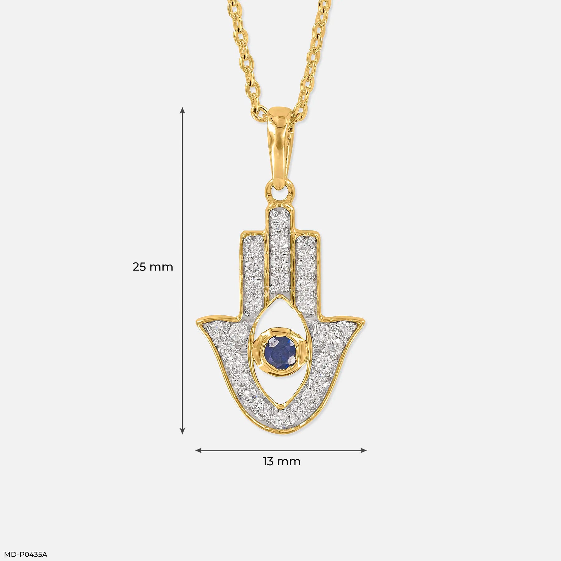 0.25 Carat Guardian Hand Lab Diamond Pendant 14K Rose Gold