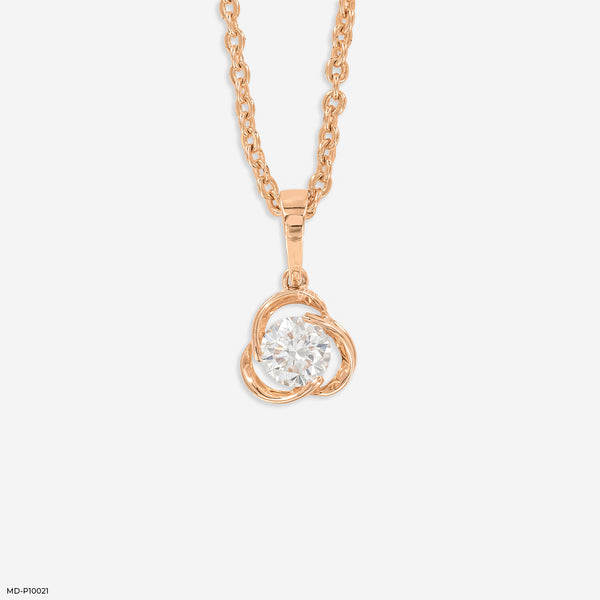 Celtic Knot Solitaire Pendant 18K Rose Gold