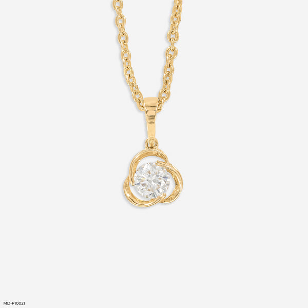 Celtic Knot Solitaire Pendant 18K Yellow Gold