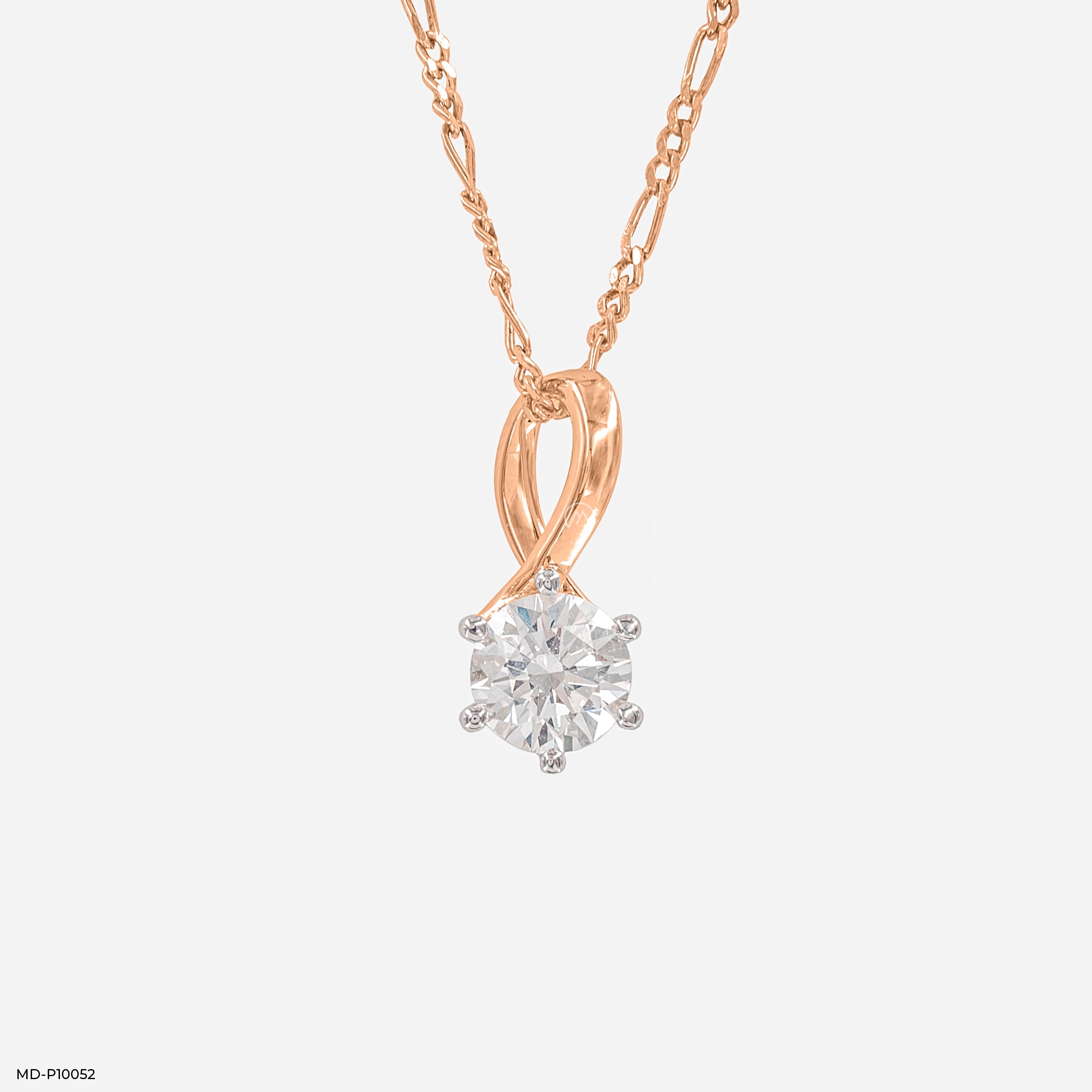 Love Knot Diamond Pendant 18K Rose Gold