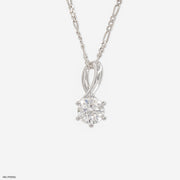 Love Knot Diamond Pendant 14K White Gold