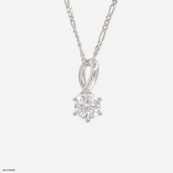 Love Knot Diamond Pendant 14K White Gold