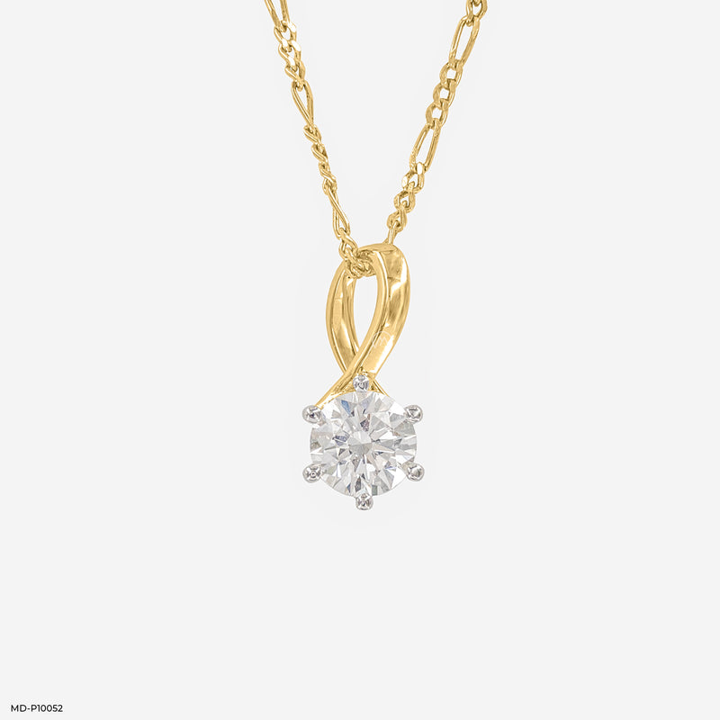 Love Knot Diamond Pendant 14K Rose Gold