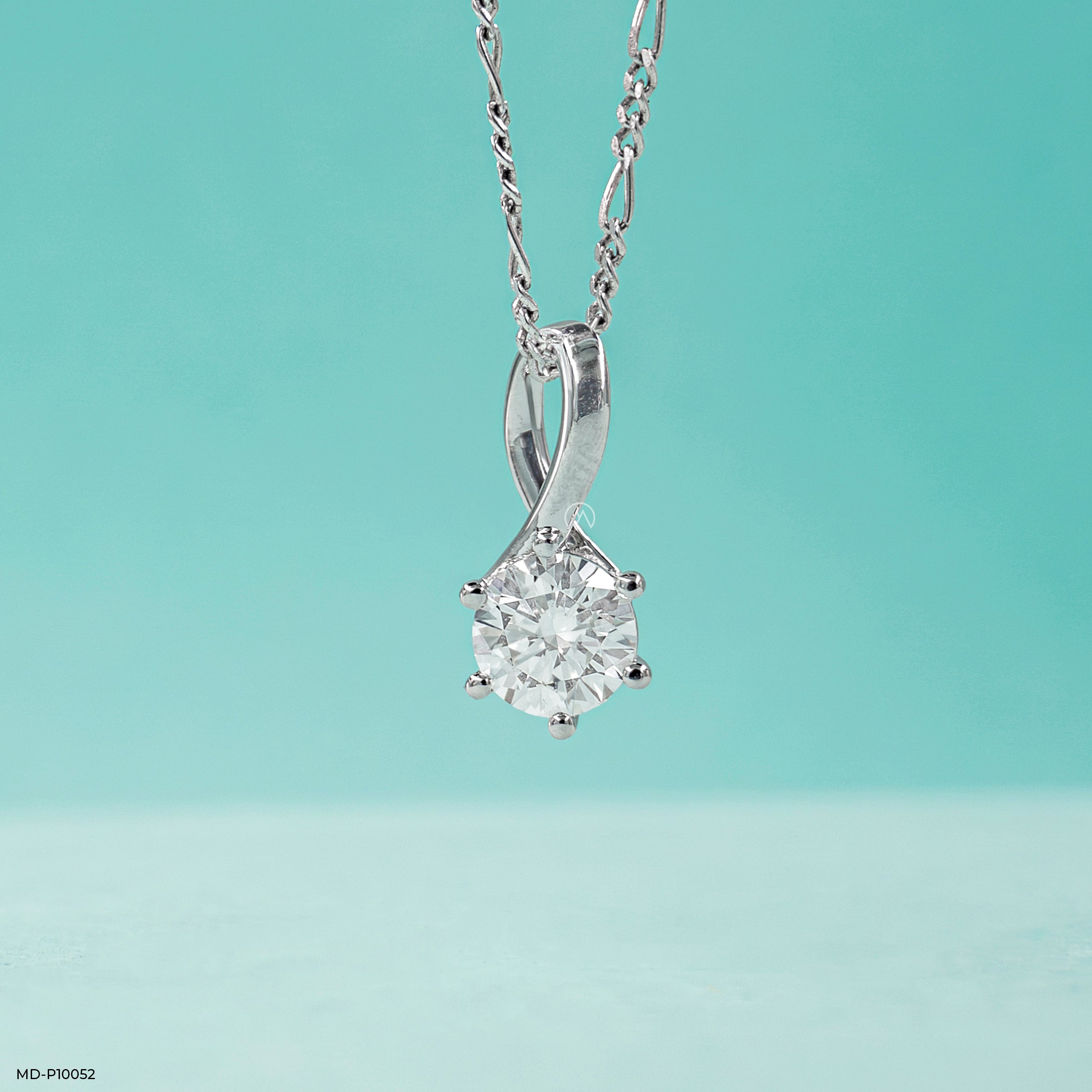 Love Knot Diamond Pendant 14K Rose Gold