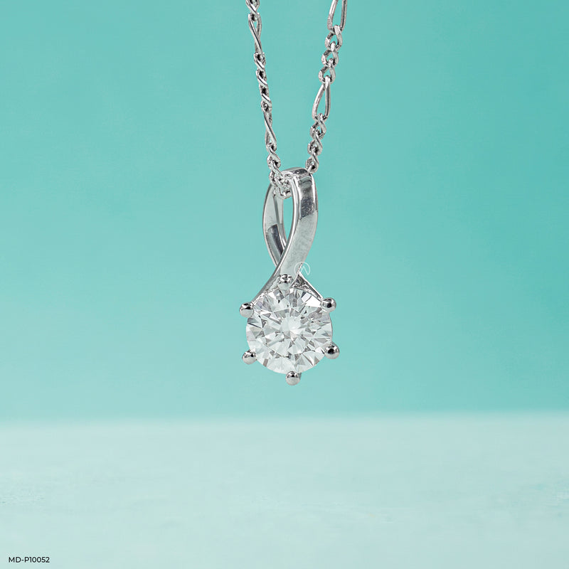 Love Knot Diamond Pendant 14K Rose Gold