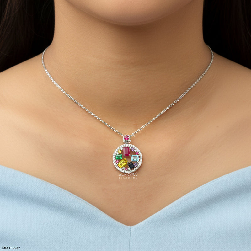 Kaleidoscope Diamond Pendant 9K Yellow Gold