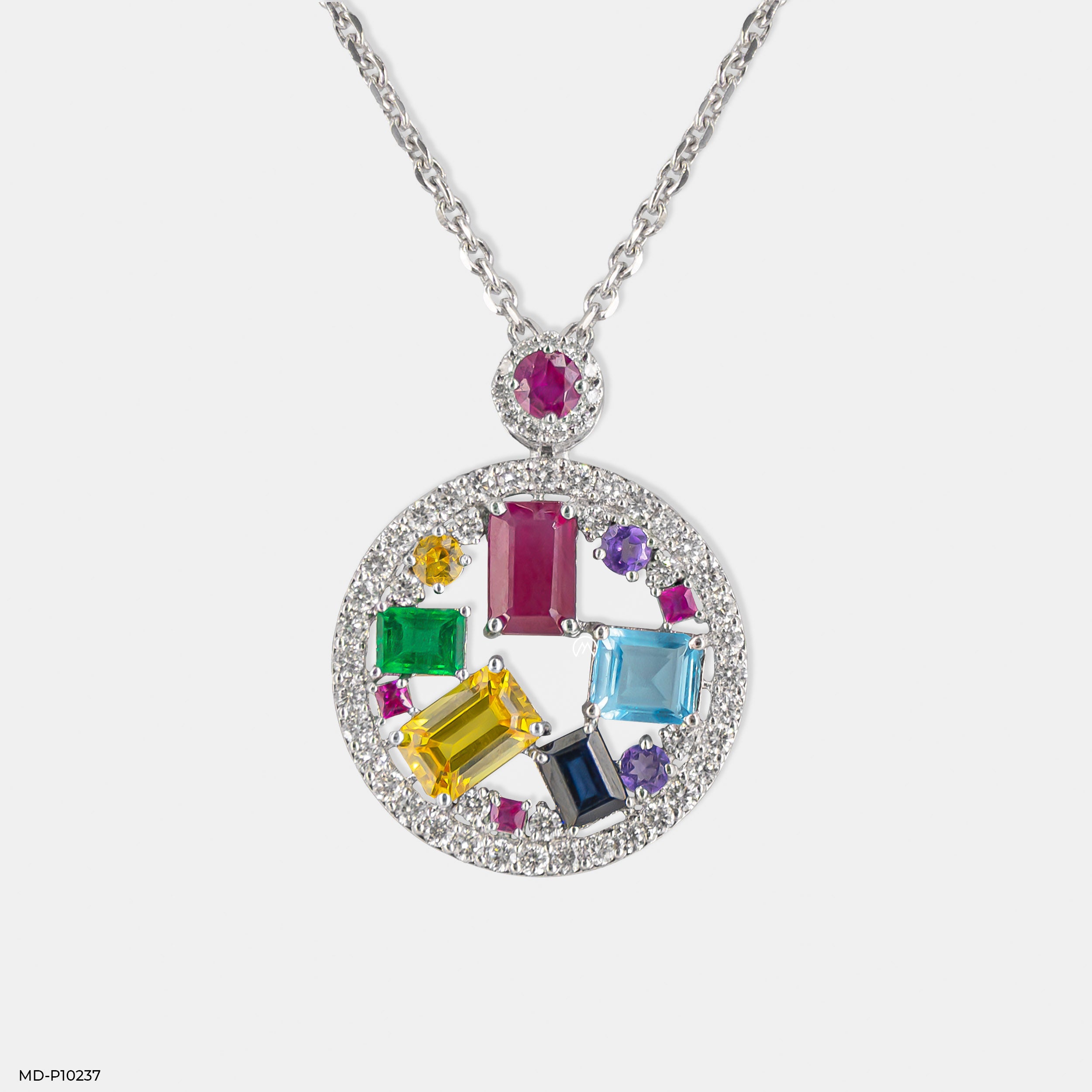Kaleidoscope Diamond Pendant 9K White Gold