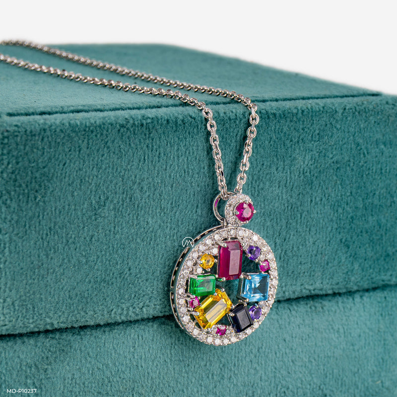 Kaleidoscope Diamond Pendant 14K Yellow Gold