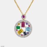 Kaleidoscope Diamond Pendant 14K Yellow Gold