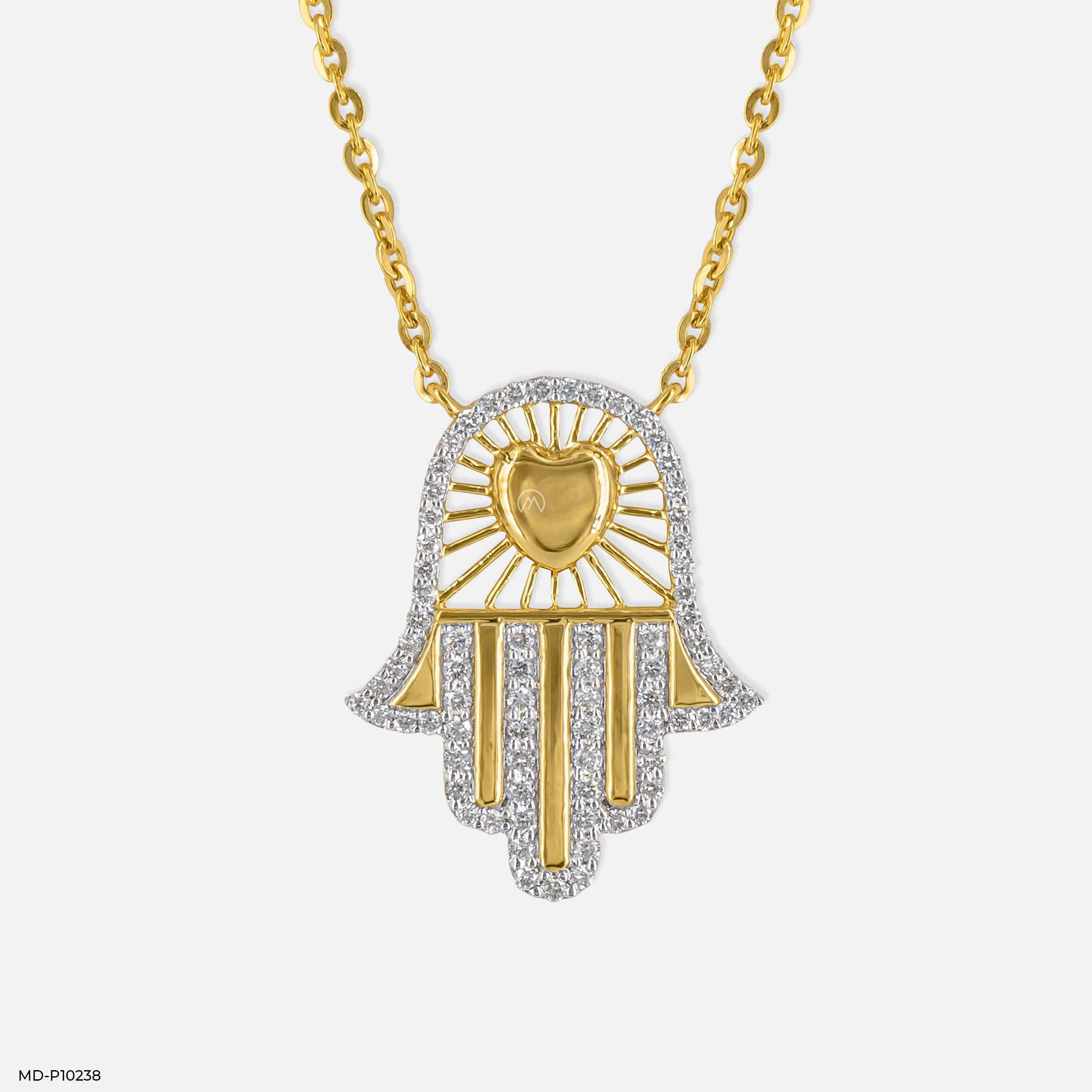Hamsa Amora Pendants 9K Yellow Gold
