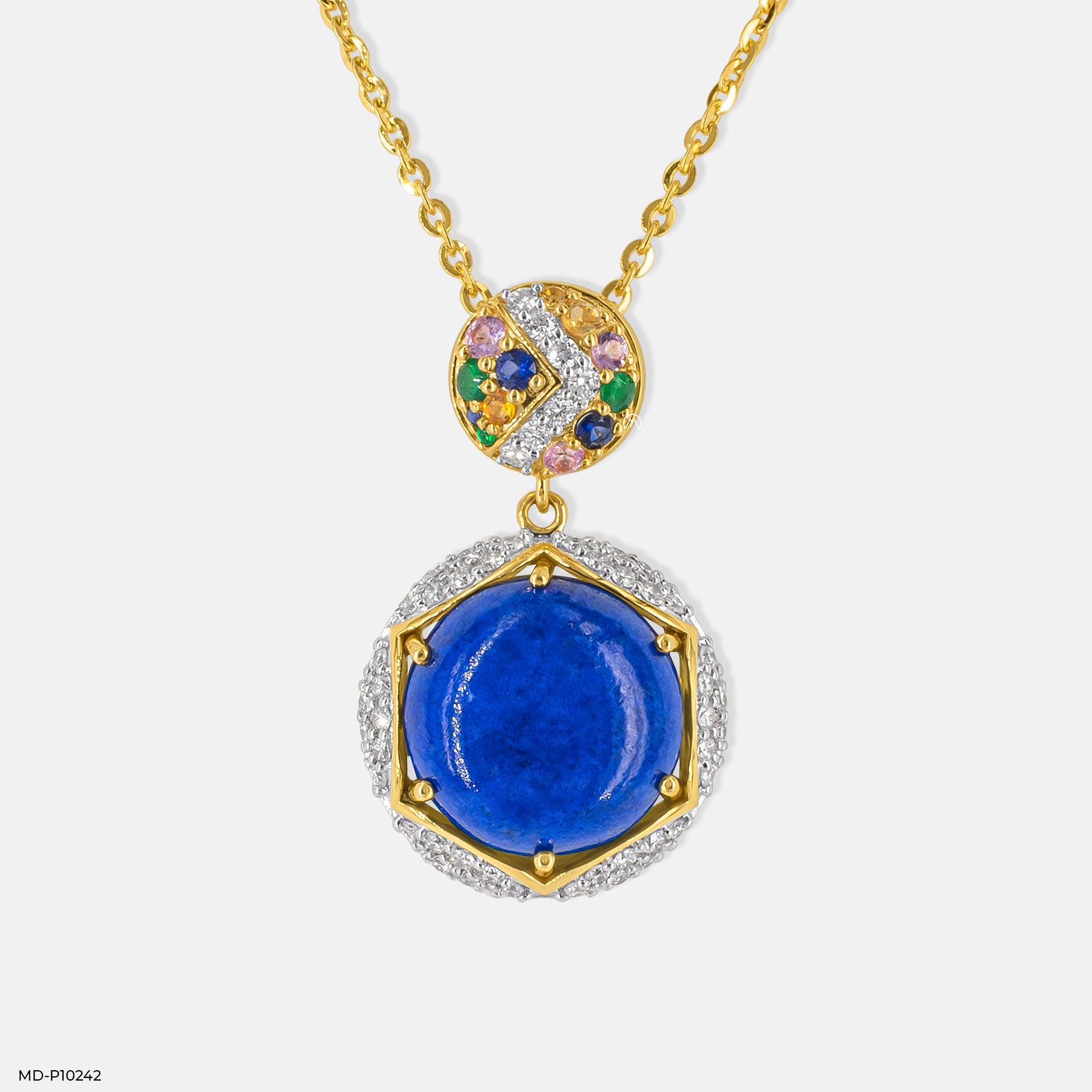Royal Lapis Lazuli Pendant 14K Yellow Gold