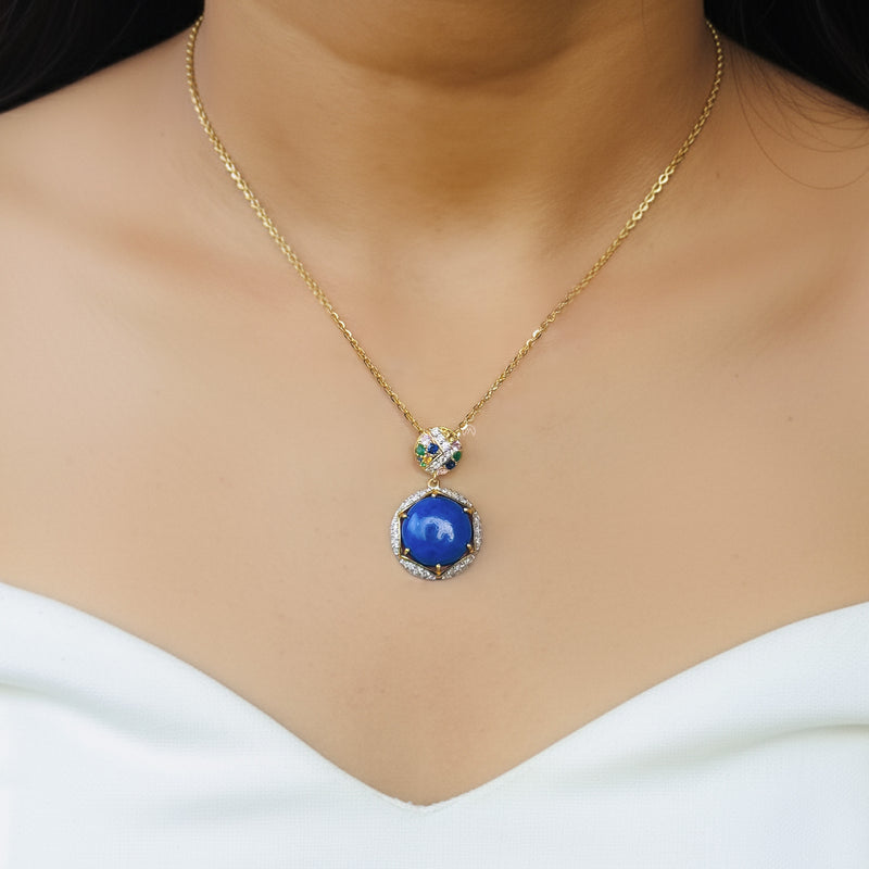 Royal Lapis Lazuli Pendant 9K Yellow Gold