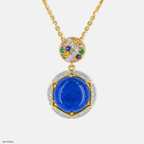 Royal Lapis Lazuli Pendant 14K Yellow Gold