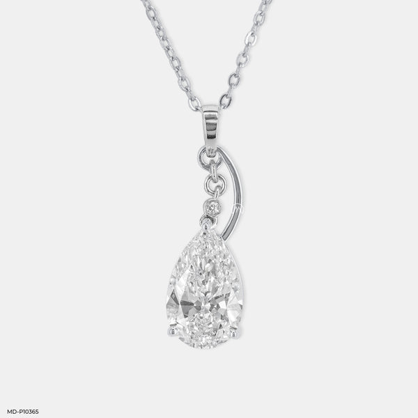 Pear Shaped Diamond Swirl Pendant Platinum 950
