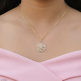 Filigree Floral Star Pendant 9K Yellow Gold