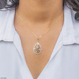 Golden Vine Pendants 14K White Gold