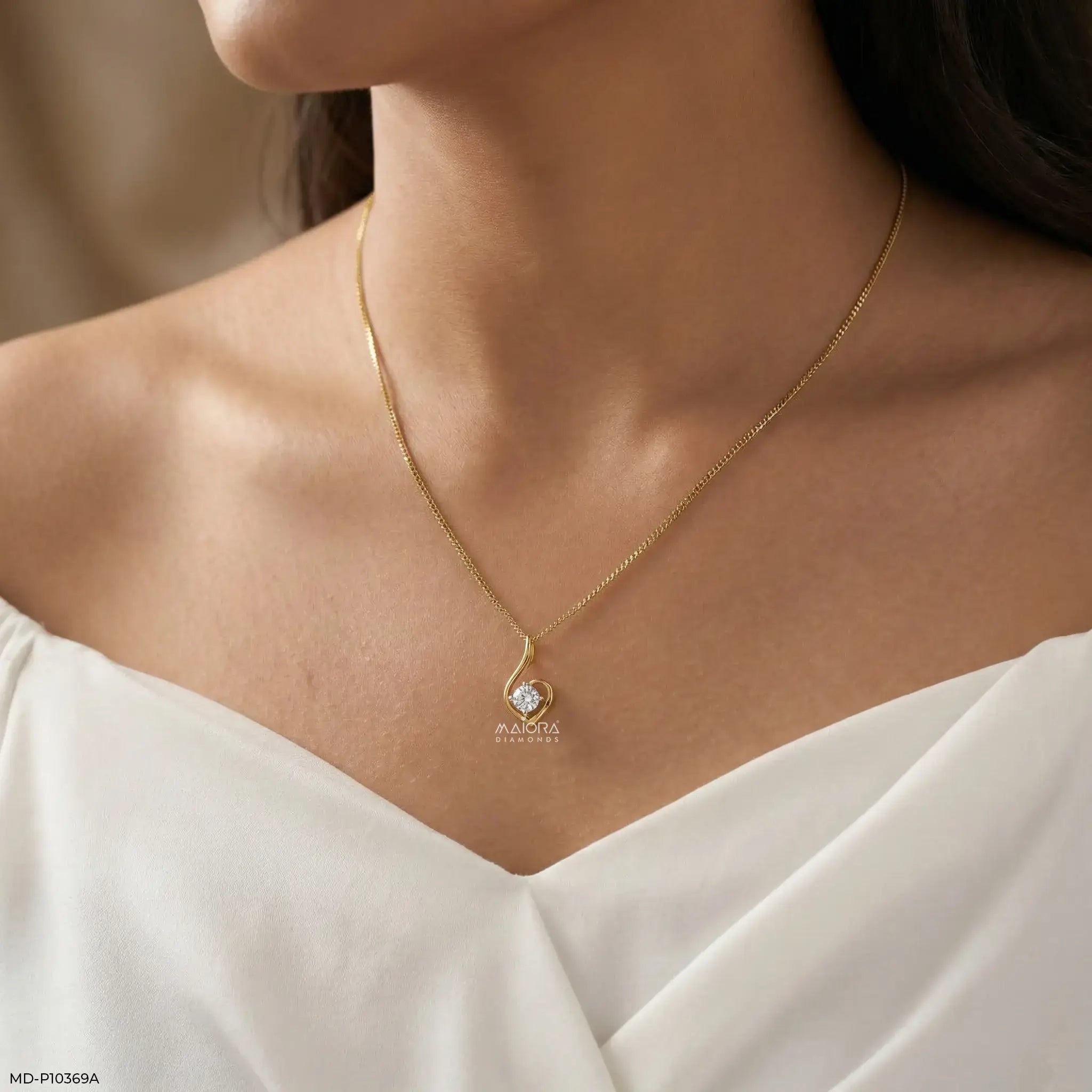 0.45 Carat Glow Diamond Pendant 14K Yellow Gold