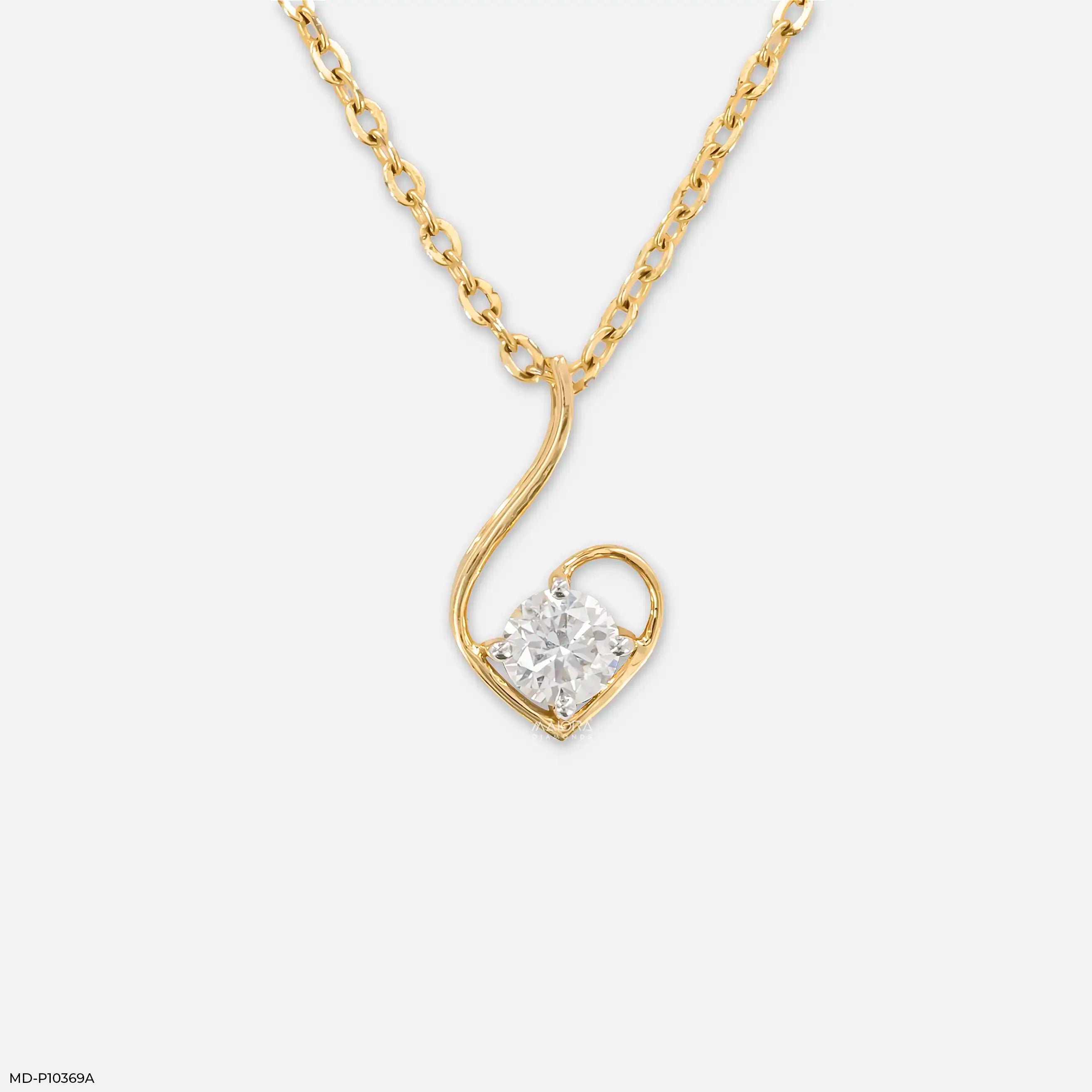 0.45 Carat Glow Diamond Pendant 14K Yellow Gold
