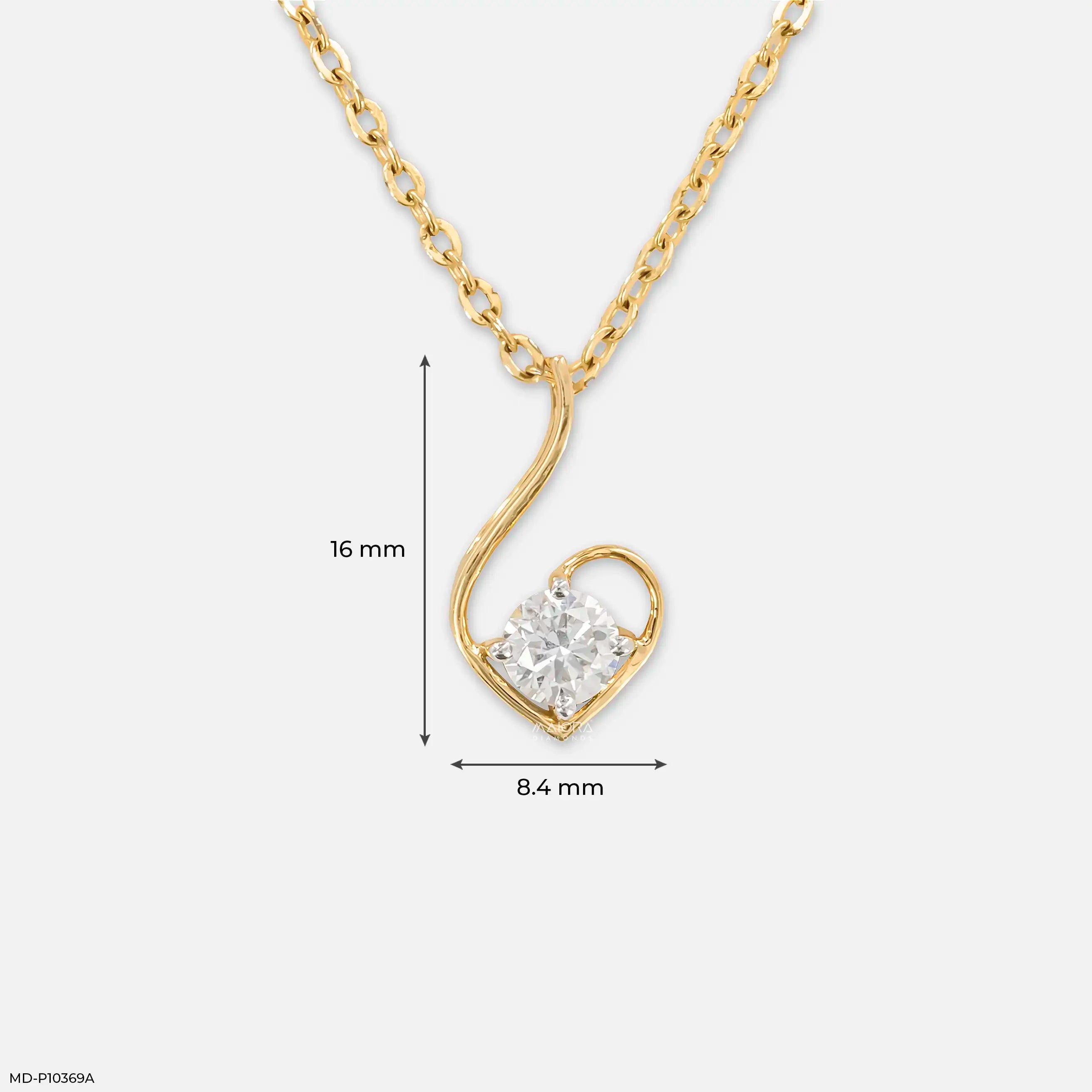 0.45 Carat Glow Diamond Pendant 14K Yellow Gold
